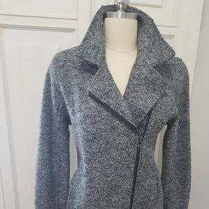 Tahari Wool blend black and white Moto Jacket